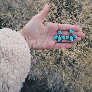 Scallop Blues Turquoise Earrings reserved